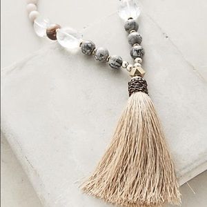Anthropologie Beaded Tassel Necklace